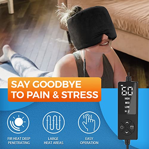 Extra Large Moist Heat Sinus Relief Mask, Reusable Warm Compress Heated Eye Mask Face Heating pad Eye Pillow for Sinus Pressure relief, Dry Eyes, Migraine, Tension, Stress, Headache(Small) - Sticro