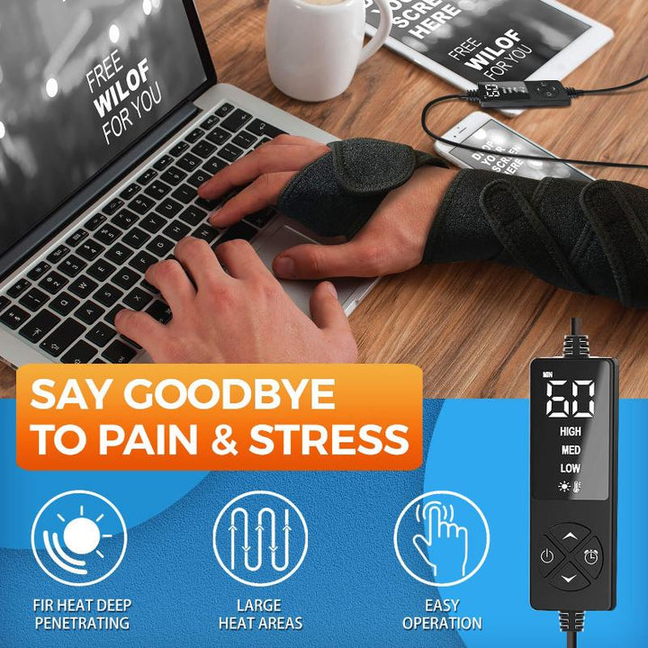 Set of 2 Long Heating Pad for Hands/Arm/Ankle/Knee Pain Relief, Heated Wrap for Golfers Tennis Elbow, Carpal Tunnel, Knee Joint Arthritis Leg Ankle Plantar Fasciitis, Achilles Tendonitis - Sticro