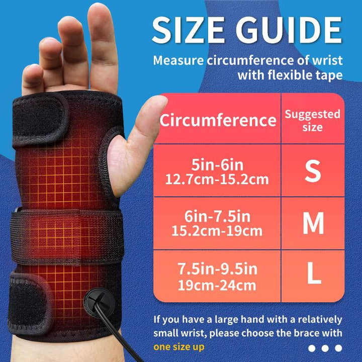 Hand Heating Pad for Carpal Tunnel Relief, Heated Wrist Brace Wrap for Arthritis, Carpeltunal, De Quervain's Tenosynovitis, Tendonitis Wrist Hand Pain Relief - Left Right Hand - Sticro