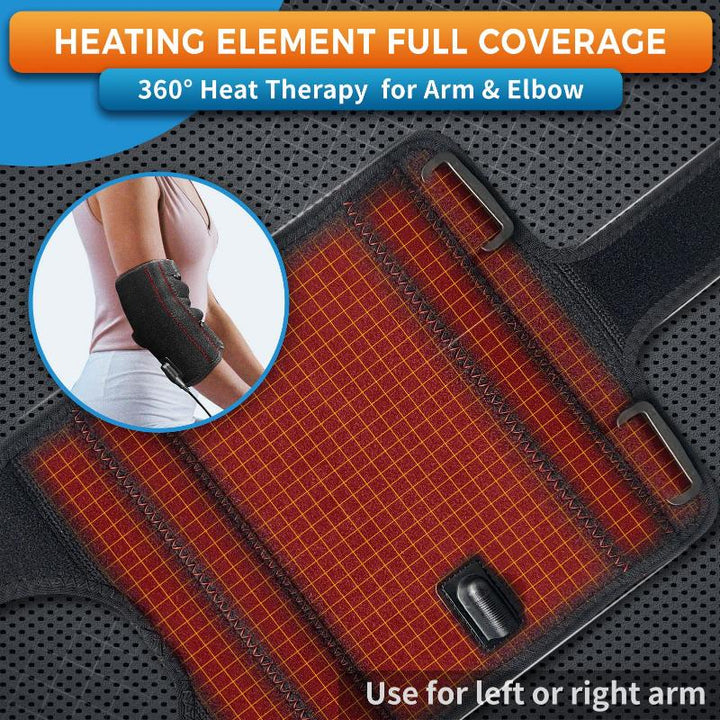 Heated Elbow Brace for Tendinitis and Tennis Elbow, Elbow Heating Pad for Cubital Tunnel Syndrome, Heat Therapy Ulnar Nerve Brace for Pain Relief & Recovery from Golfer Elbow, Bone Fractures - Sticro