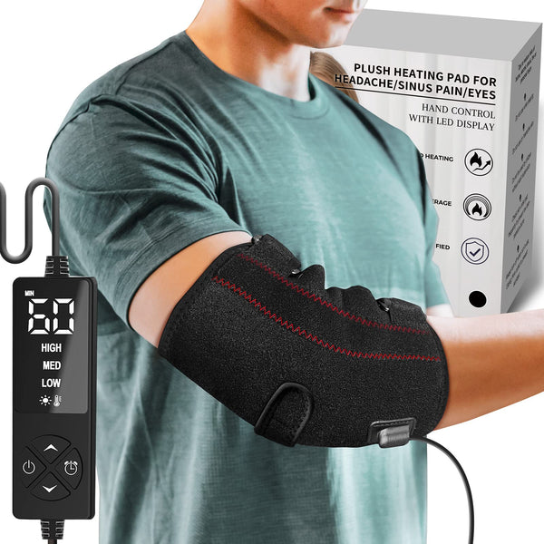Heated Elbow Brace for Tendinitis and Tennis Elbow, Elbow Heating Pad for Cubital Tunnel Syndrome, Heat Therapy Ulnar Nerve Brace for Pain Relief & Recovery from Golfer Elbow, Bone Fractures - Sticro